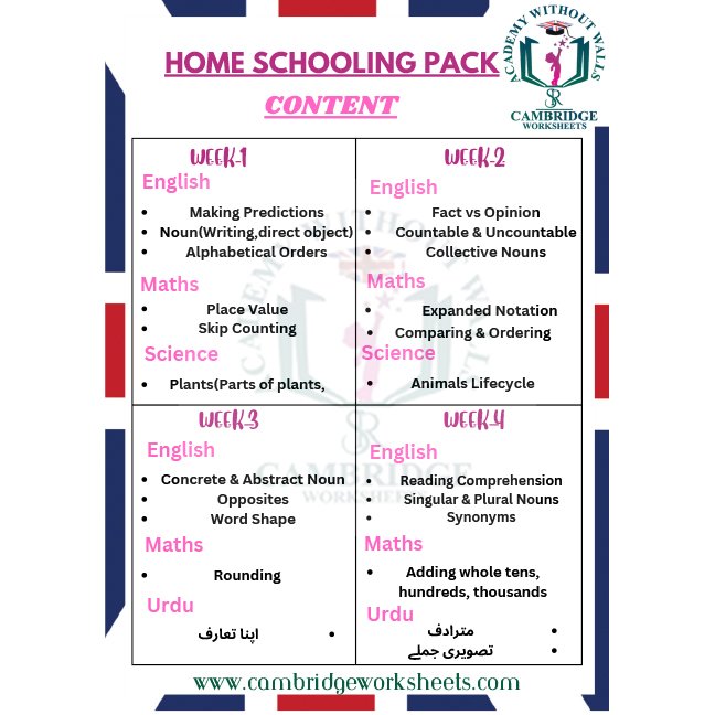 grade 3 home schooling cambridge worksheets