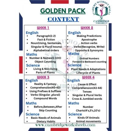 golden worksheets grade 1