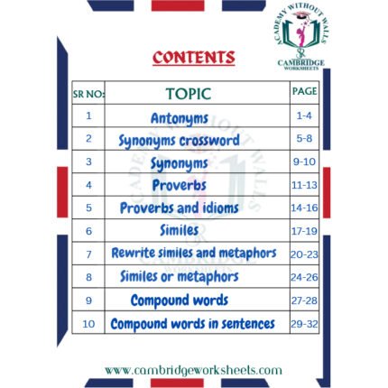 Vocabulary Pack Grade 4 cambridge work sheets for kids