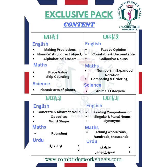 grade 3 exclusive cambridge worksheets