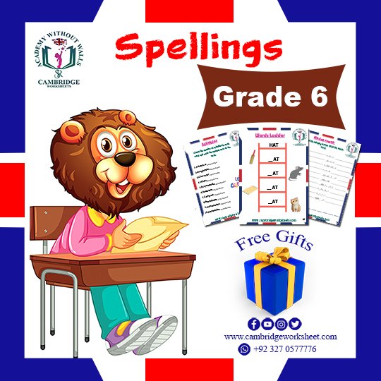 grade 6 spellings cambridge worksheets