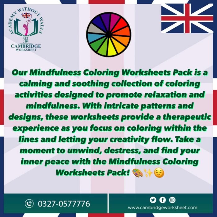 mindfulness coloring activity worksheets