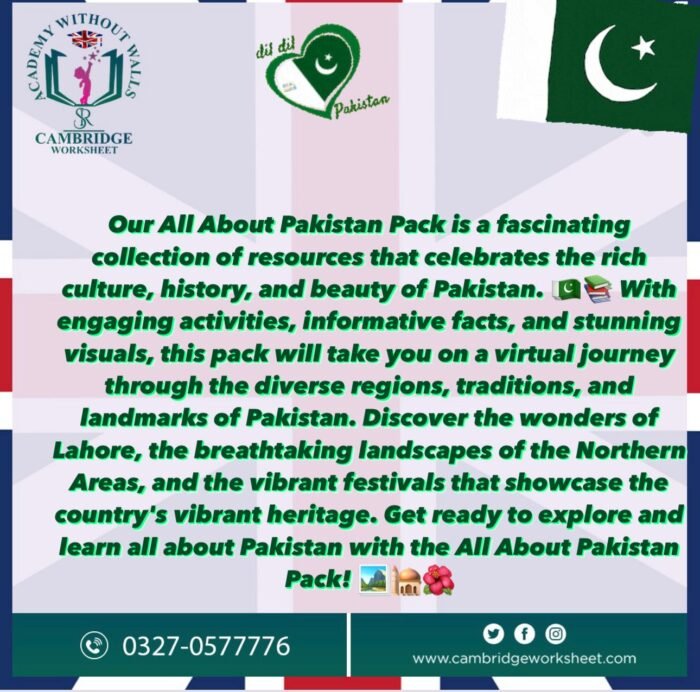 all about pakistan activity worksheets