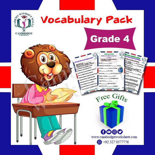 Vocabulary Pack Grade 4 cambridge work sheets for kids