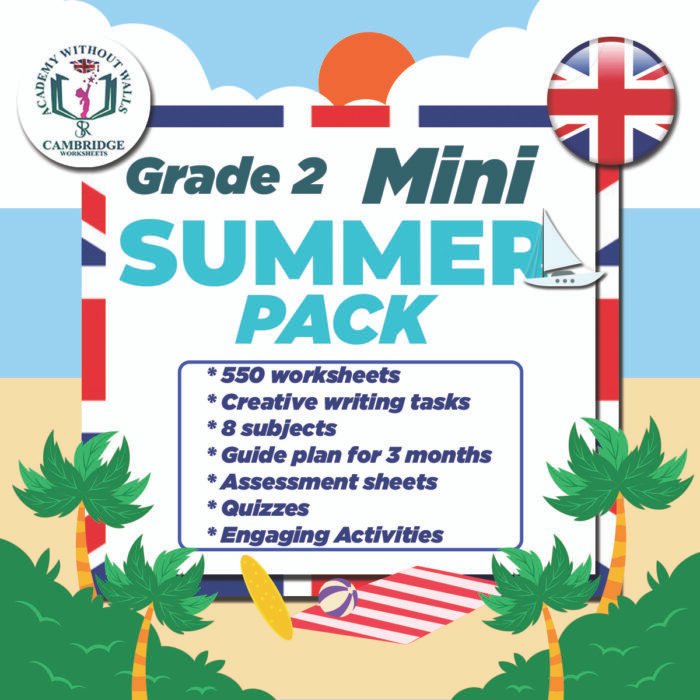 Mini Summer Pack Grade 2 work sheets for kids