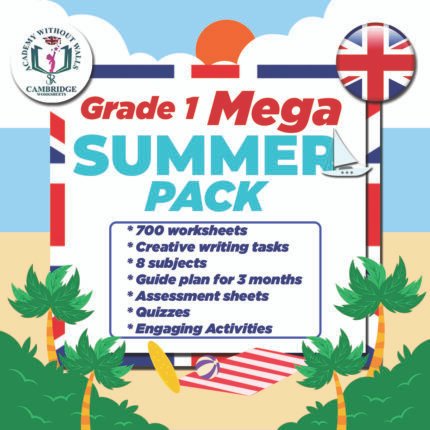 Mega Summer Pack Grade 1 work sheets for kids